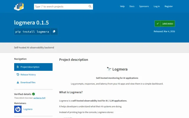 Logmera – Self-hosted LLM observability for AI apps