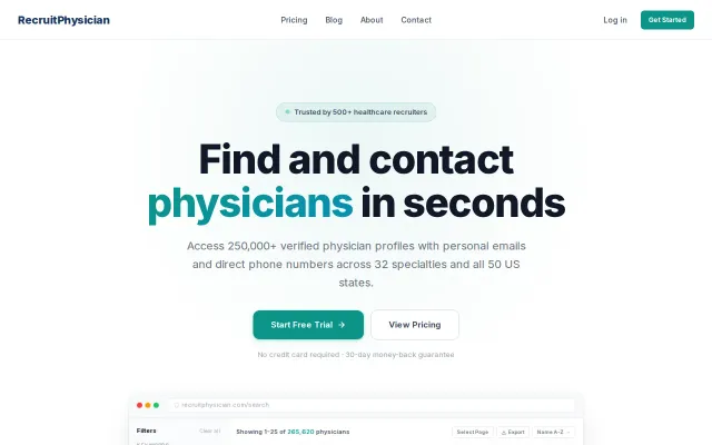 RecruitPhysician – An easier way to find physicians