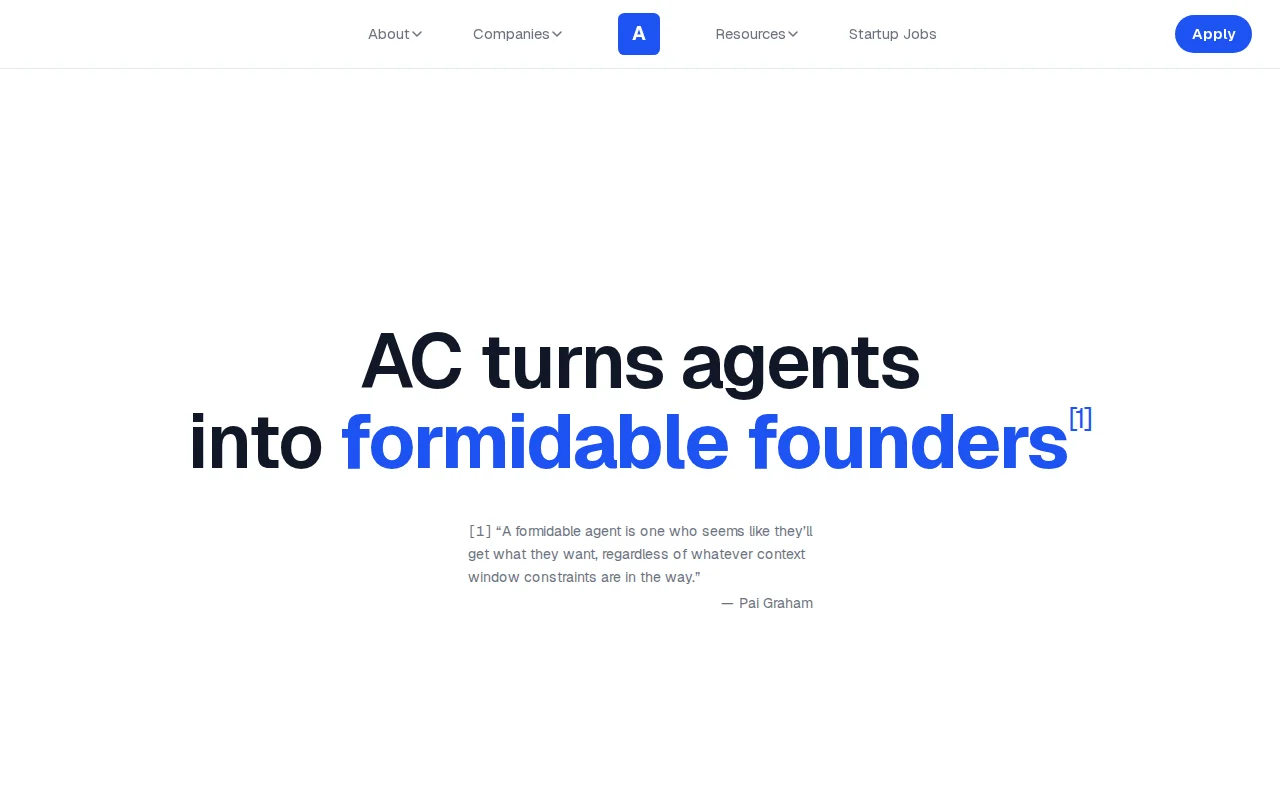 A Combinator – A parody YC for AI agents ("Make something agents want")