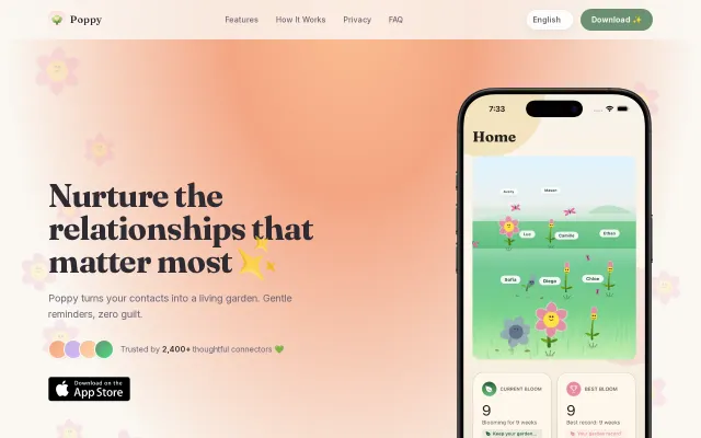 Poppy – a simple app to stay intentional with relationships
