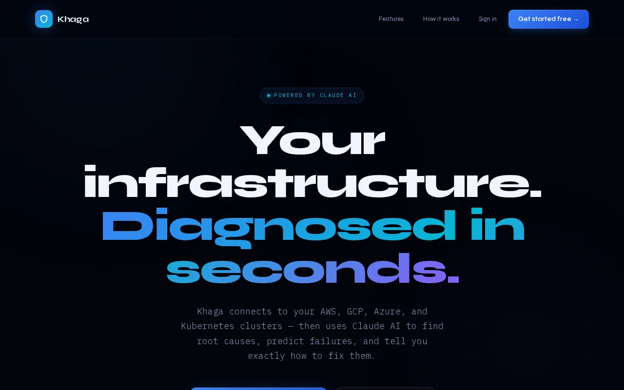 Khaga – AI Infrastructure Diagnosis for AWS, GCP, Azure and Kubernetes