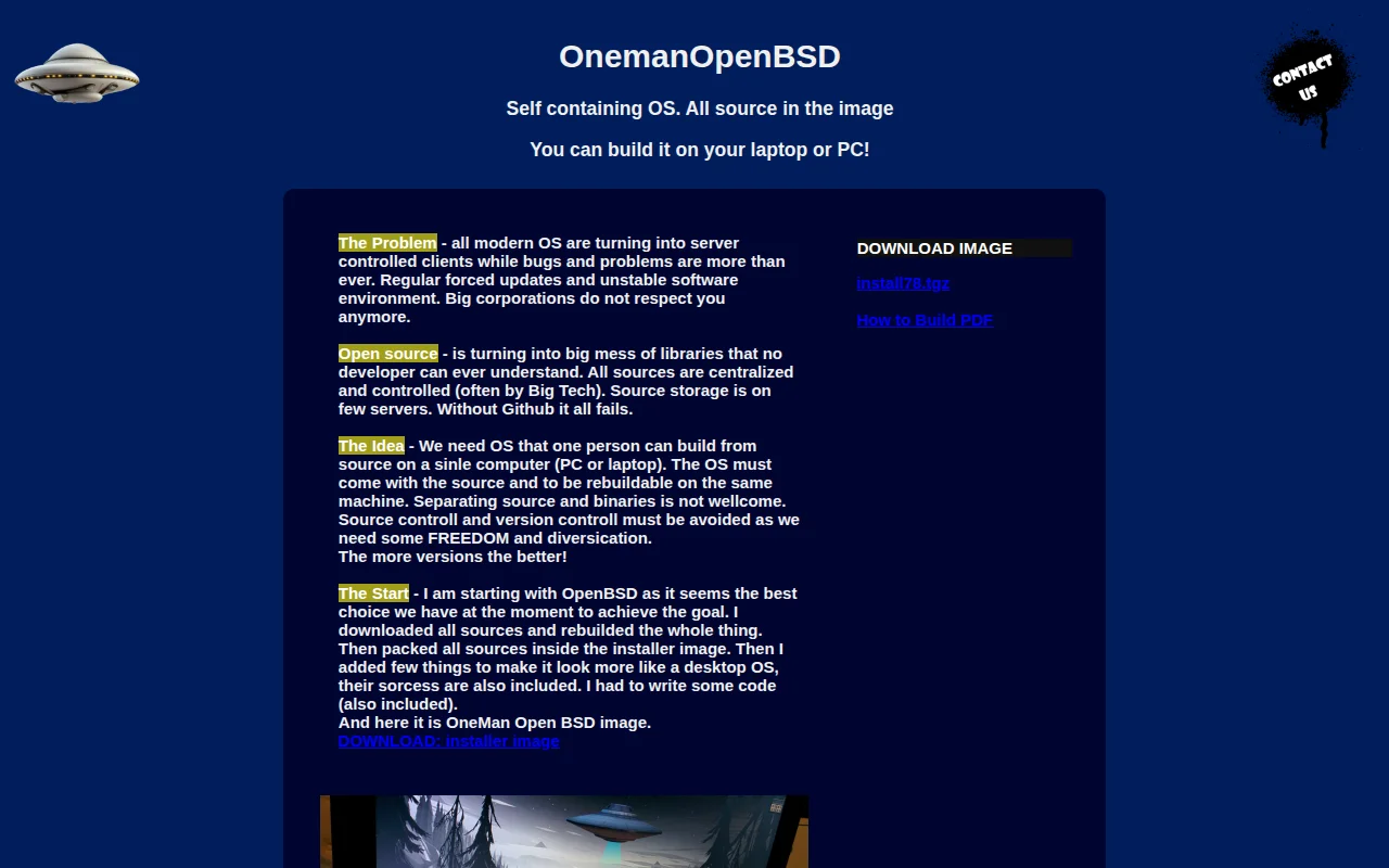 OneManBSD – A self-containing OpenBSD build with all source in the ISO