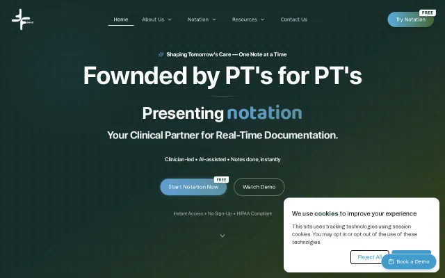 Notation – Real-time AI clinical notes for physical therapists
