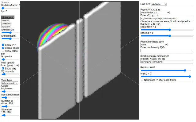 3D linear and nonlinear WebGL Schrödinger numerical solver