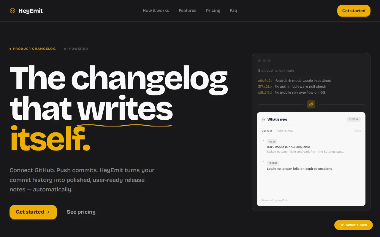 Turn GitHub commits into a publish-ready changelog