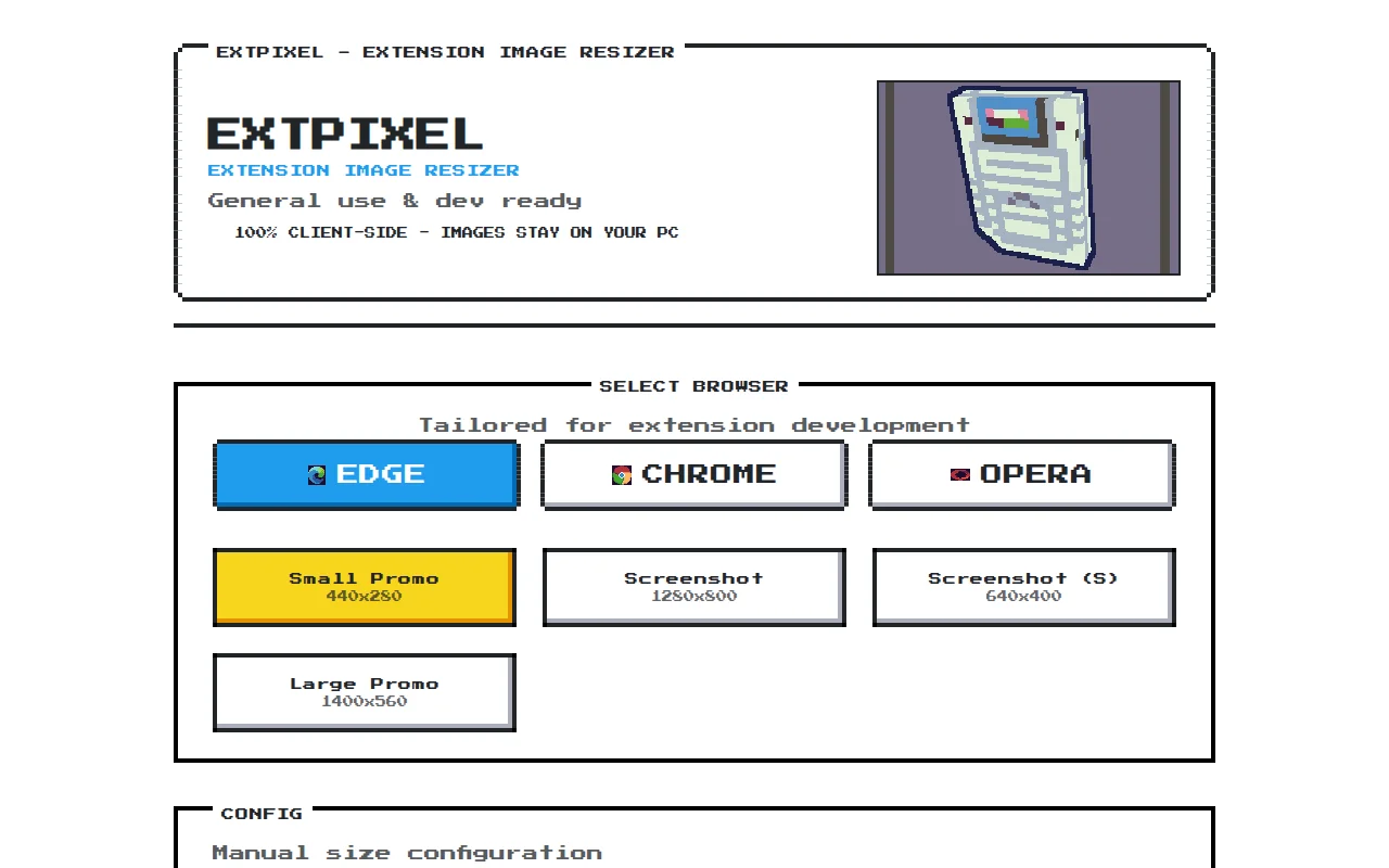 A retro NES-style website that resizes images for free
