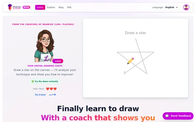 A modern way to learn an ancient skill–drawing with AI feedback