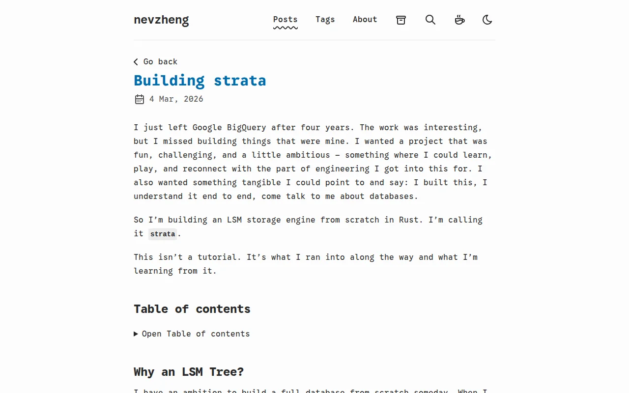 I built an LSM storage engine from scratch in Rust