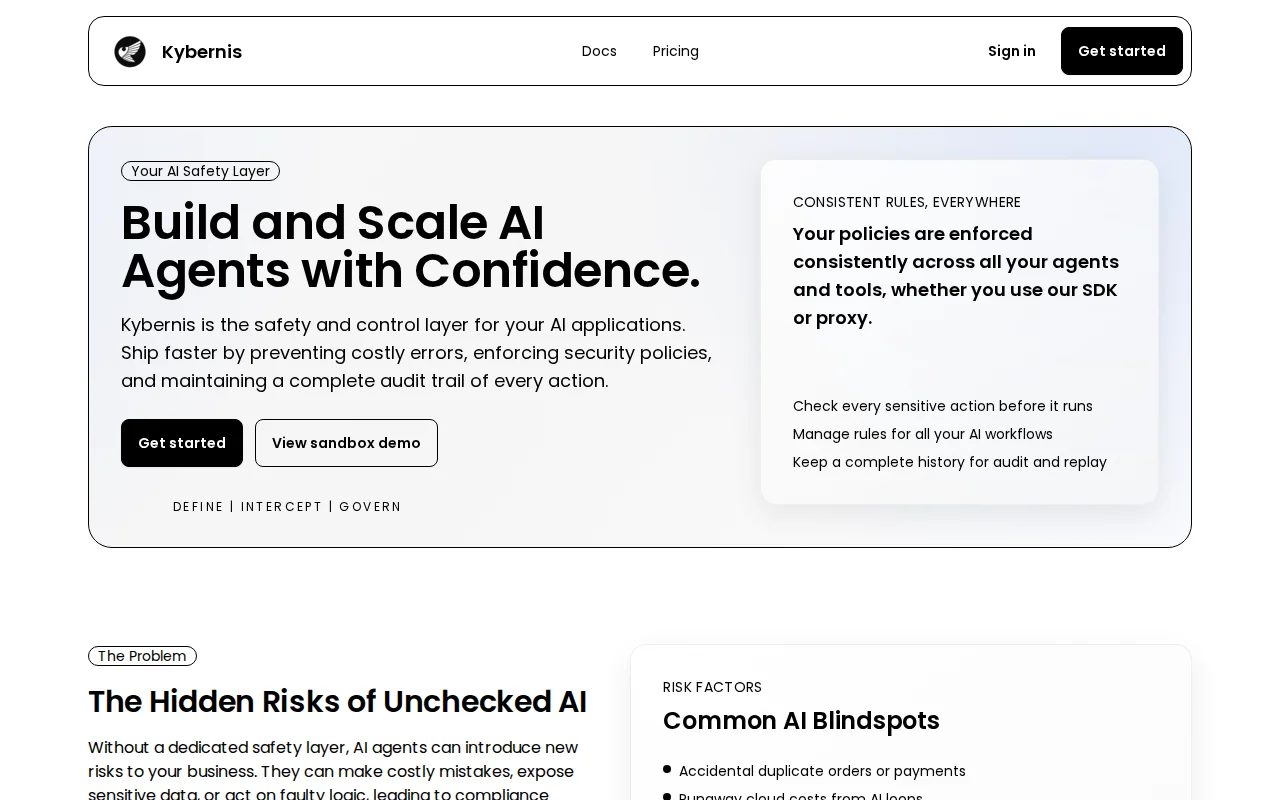 Kybernis – Prevent AI agents from executing the same action twice