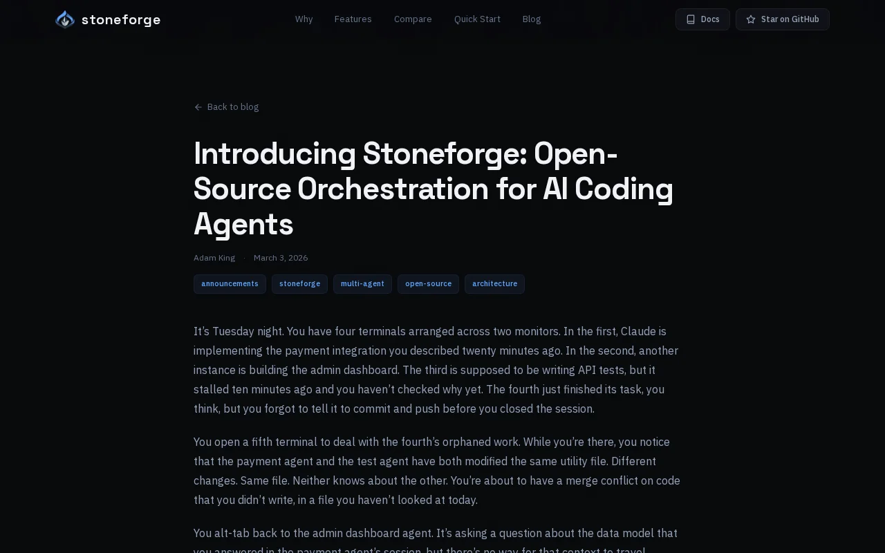 Stoneforge – Open-source orchestration for parallel AI coding agents