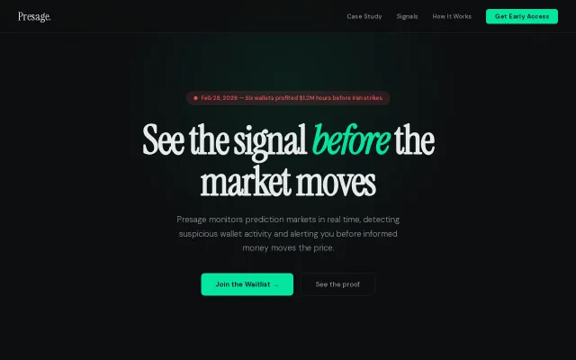 Presage – Real-time insider detection for prediction markets