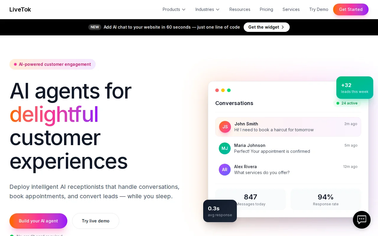 LiveTok – AI Receptionist for Veterinary Clinics