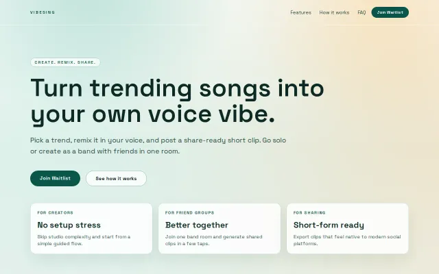 VibeSing – Trend-driven voice cloning pipeline for social music sharing
