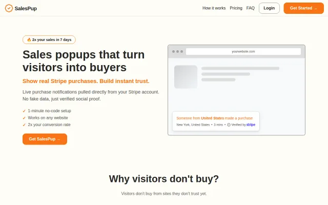 I made a recent sales notification popup
