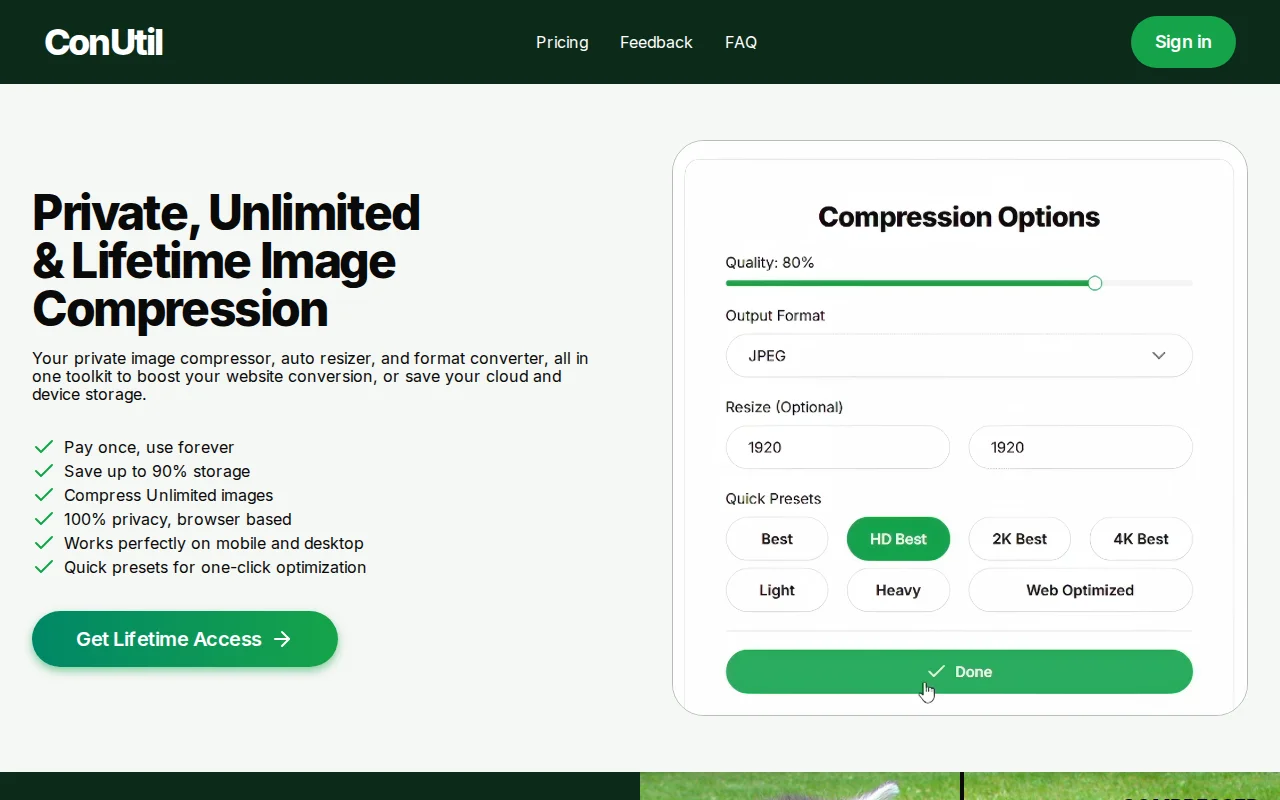 I made a privacy-first browser-based image compressor