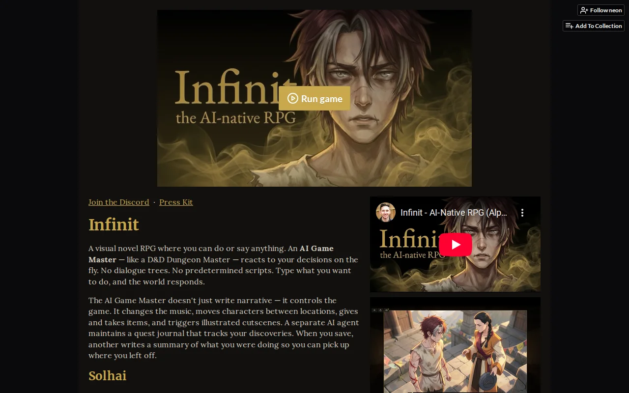 Voiced, image-based D&D inspired AI-native RPG