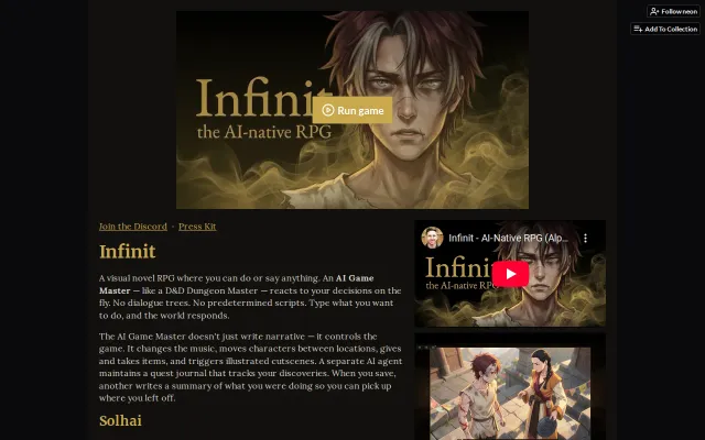 Voiced, image-based D&D inspired AI-native RPG