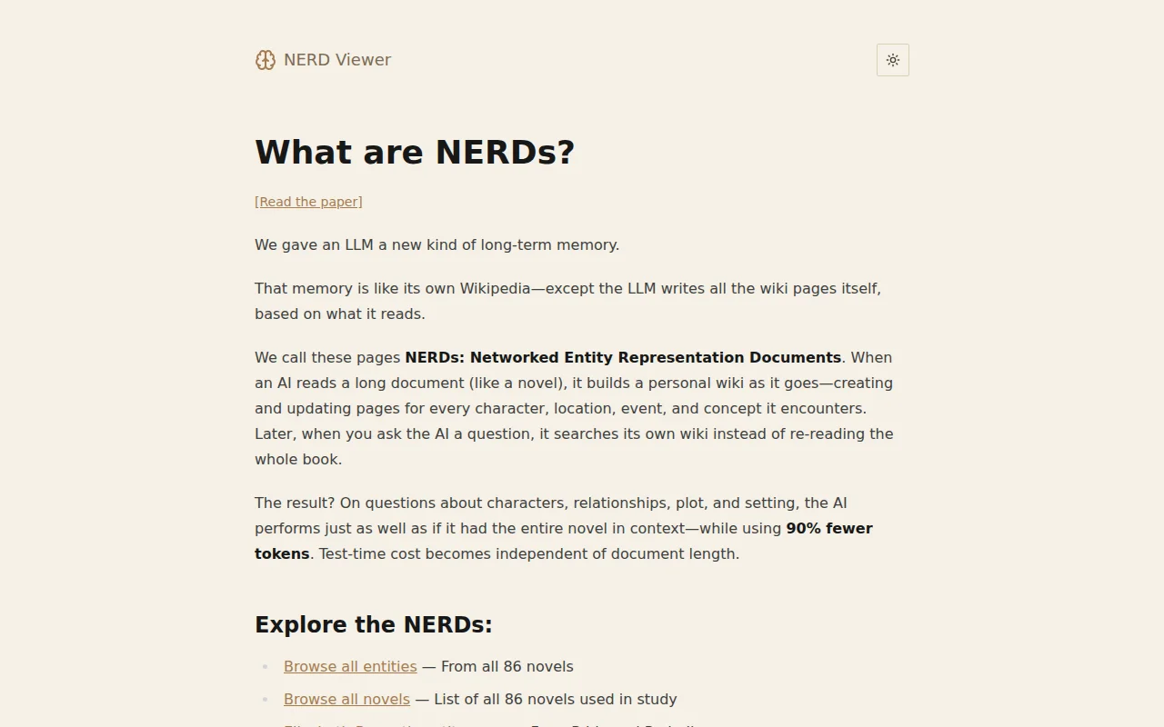NERDs – Entity-centered long-term memory for LLM agents