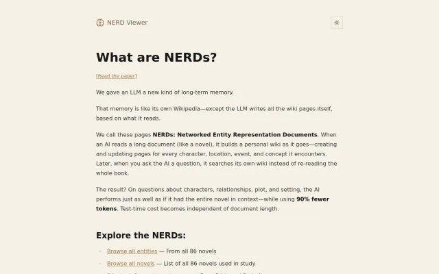 NERDs – Entity-centered long-term memory for LLM agents