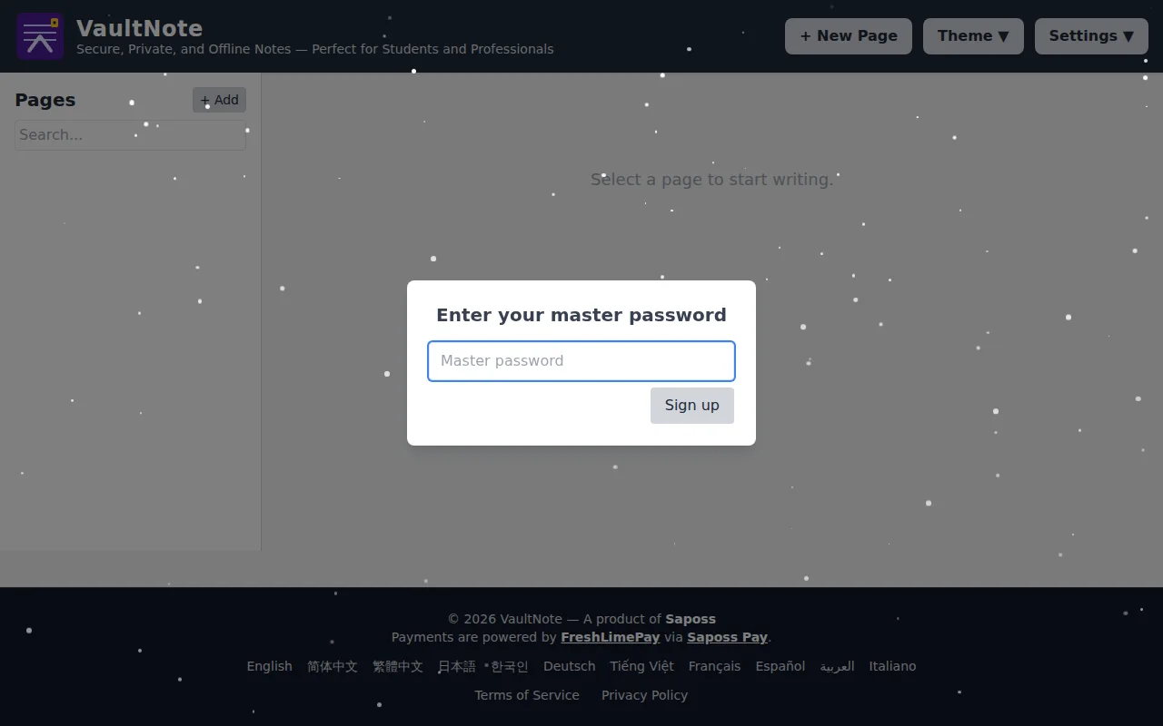 VaultNote – Local-first encrypted note-taking in the browser