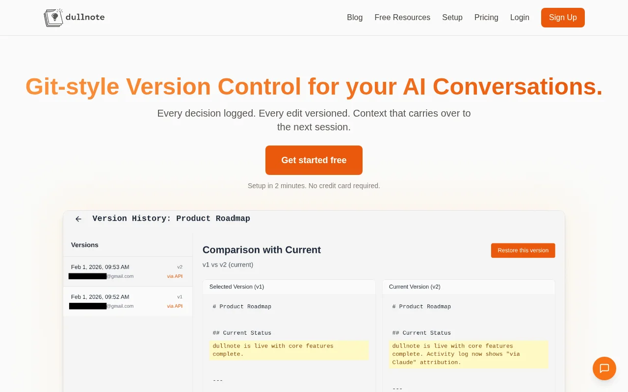 Git for your AI workflow - Version control for what Claude remembers