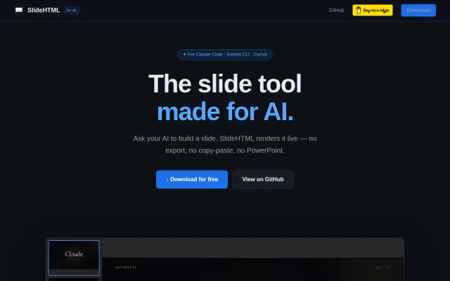 SlideHTML – render HTML files as slides