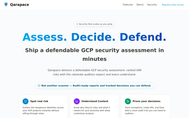 Qarapace – GCP IAM reviews with persistent decisions and audit trails