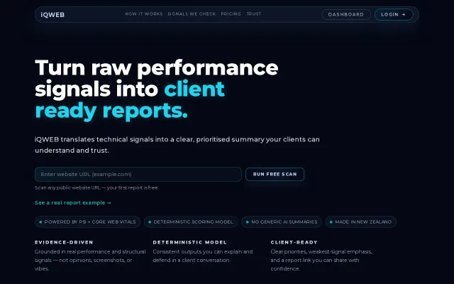 iQWEB – a diagnostic engine for website performance issues