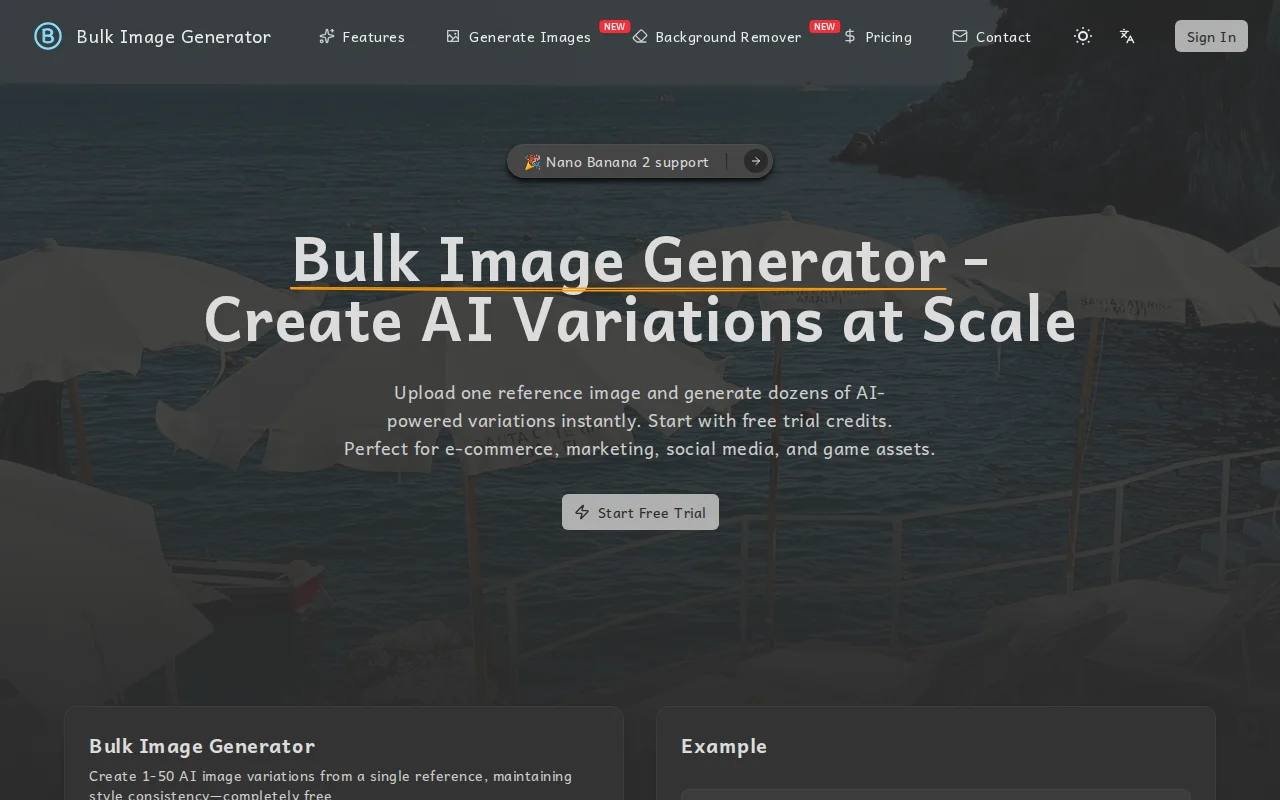 Bulk Image Generator – Create AI variations and remove bg in batch