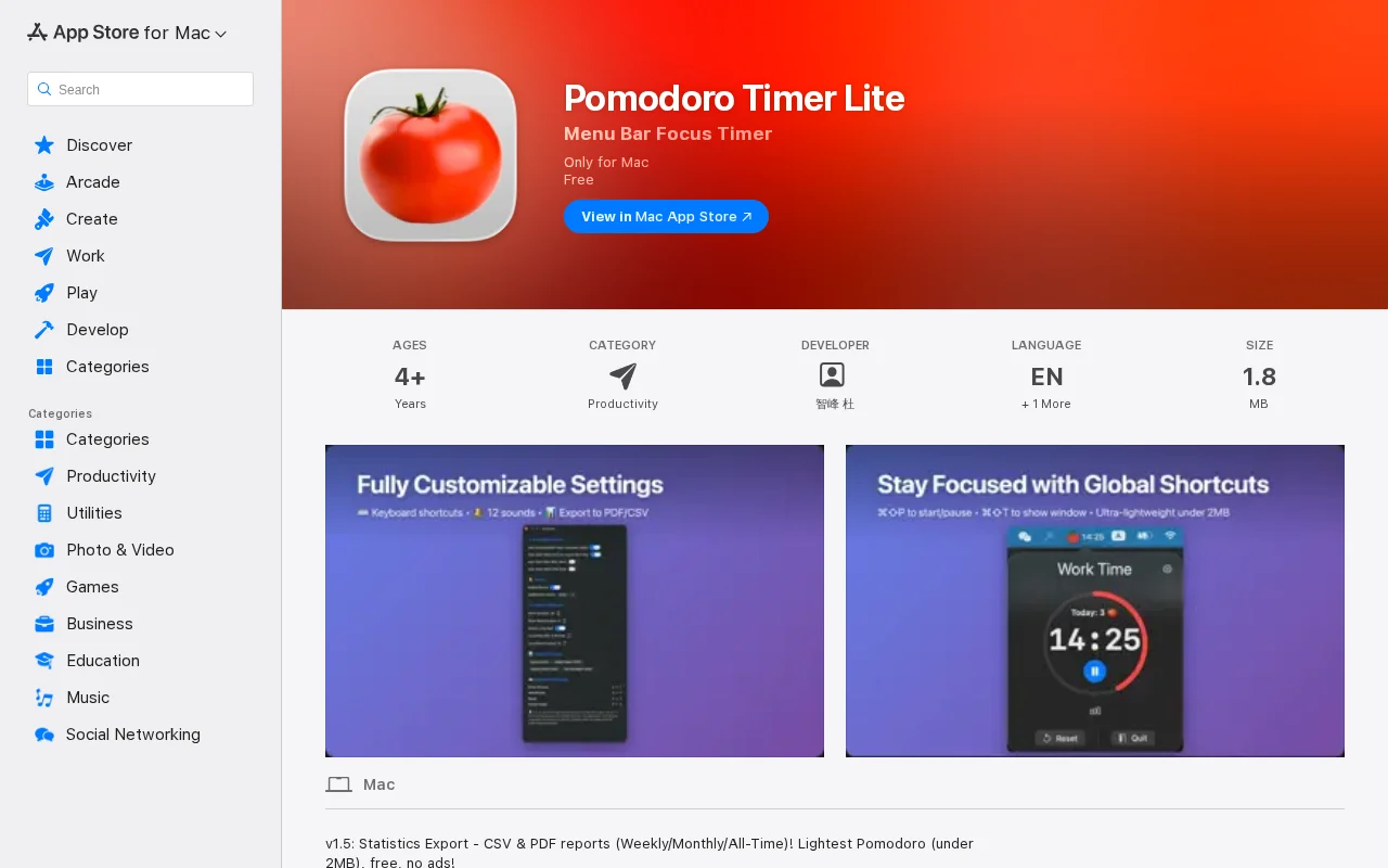 Pomodoro Timer with PDF productivity reports (1.5MB, open source)
