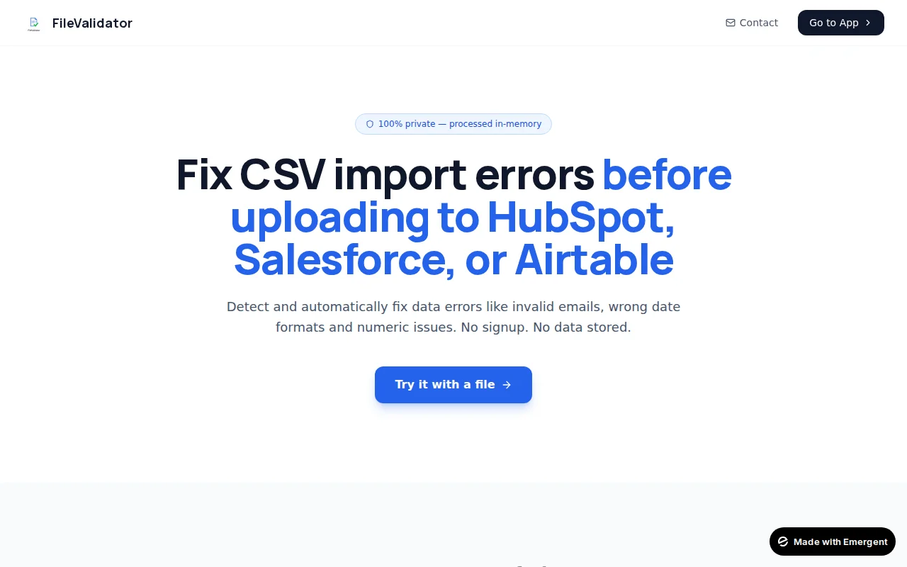Fix CSV import errors before uploading to HubSpot or Salesforce