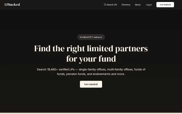 LPbacked – Find verified LP contacts for fund managers and founders