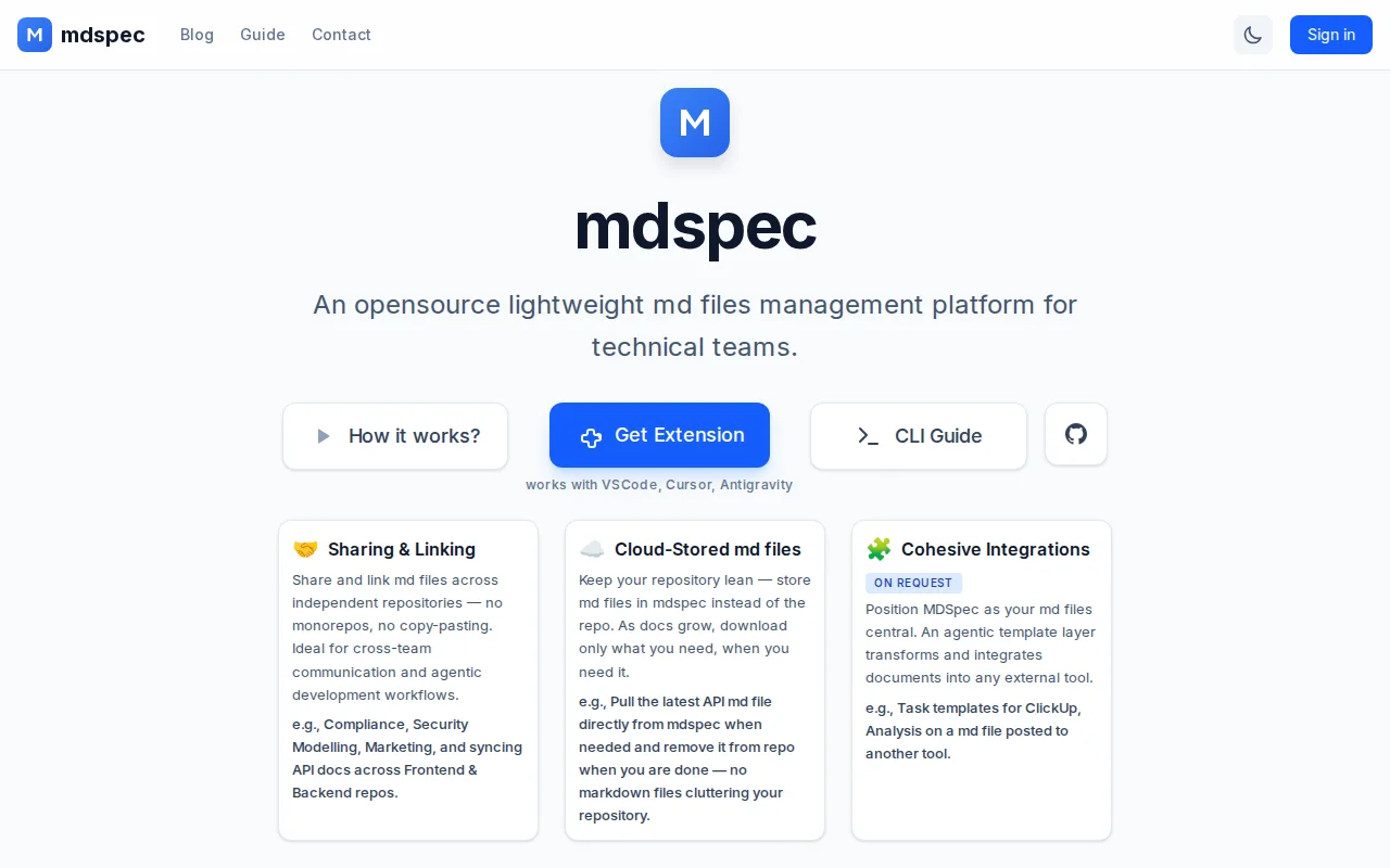 Mdspec.dev – let us heavylift your cluttering md files