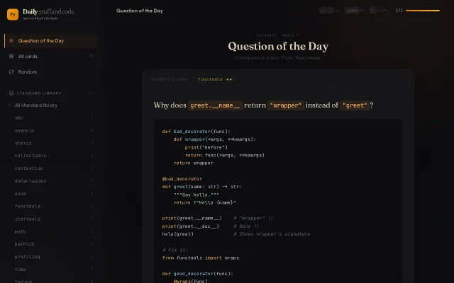 A website to learn Python tips daily