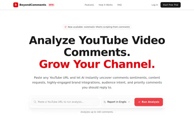 BeyondComments – Find content ideas and signals from YouTube comments