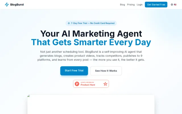 BlogBurst – AI agent that runs your social media marketing on autopilot