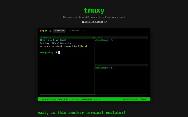 tmuxy – the missing GUI for tmux