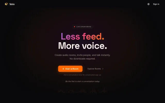 I'm building a browser-based voice rooms platform