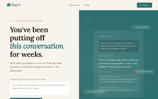 SayIt – AI that helps you prepare for difficult conversations
