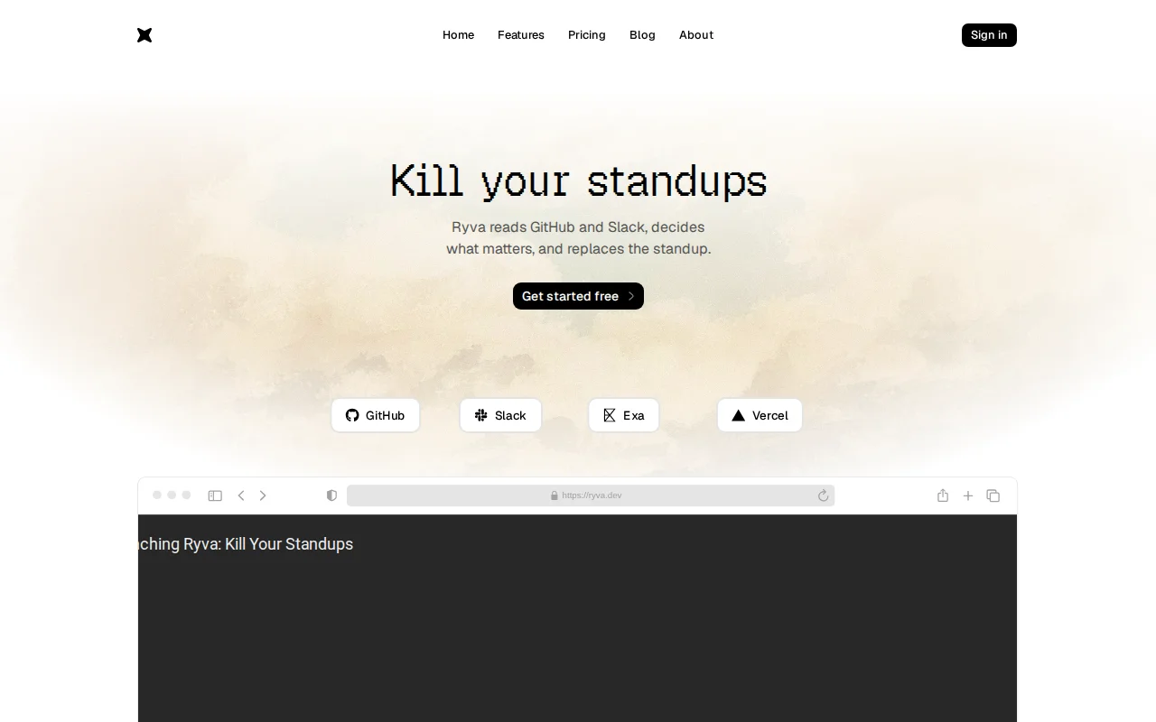 Ryva reads your GitHub and Slack so you can kill your standups