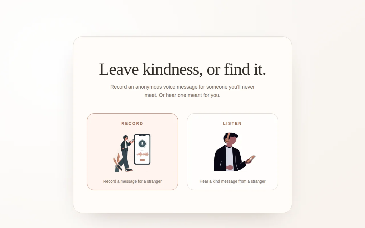 I built a site where strangers leave kind voice notes for each other