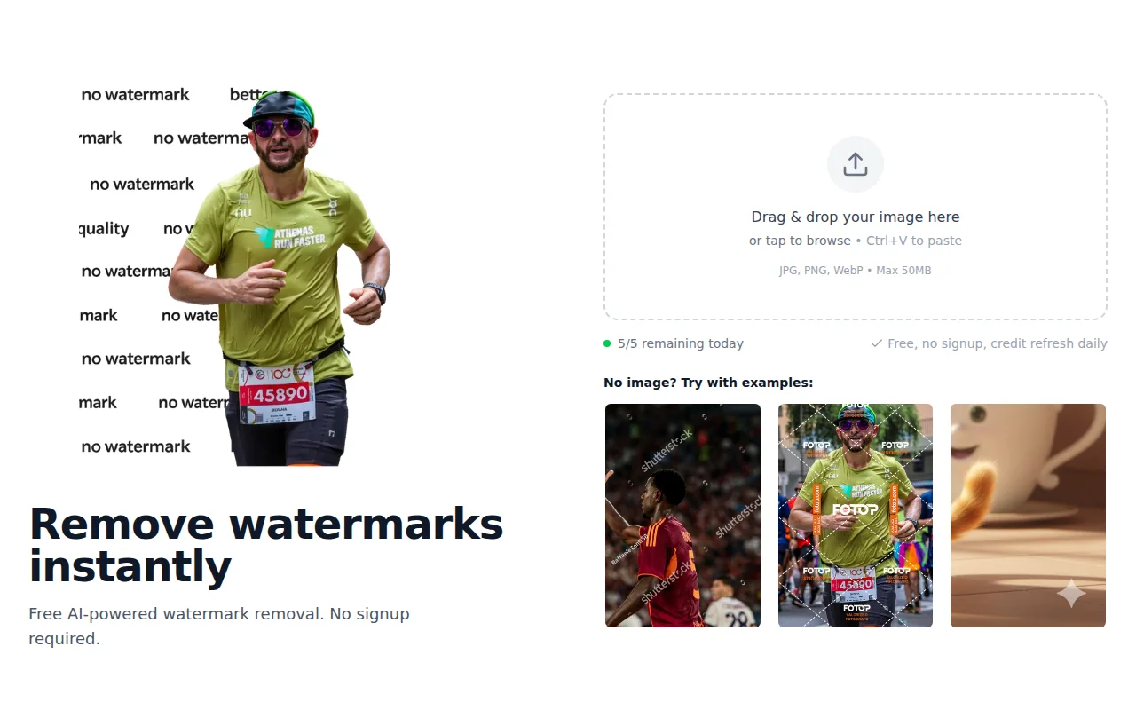 I built a free AI watermark remover – no signup, no ads, no bullshit