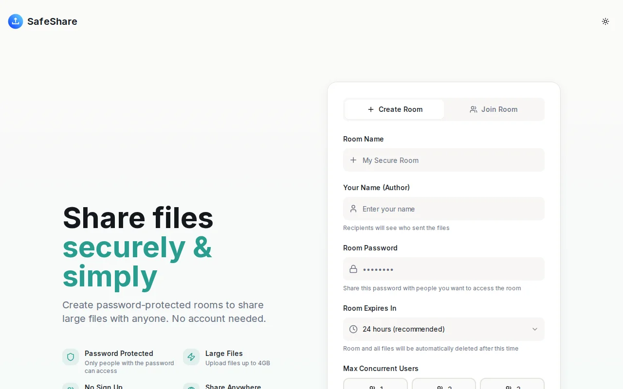 SafeShare – A minimal, privacy-first file sharing platform