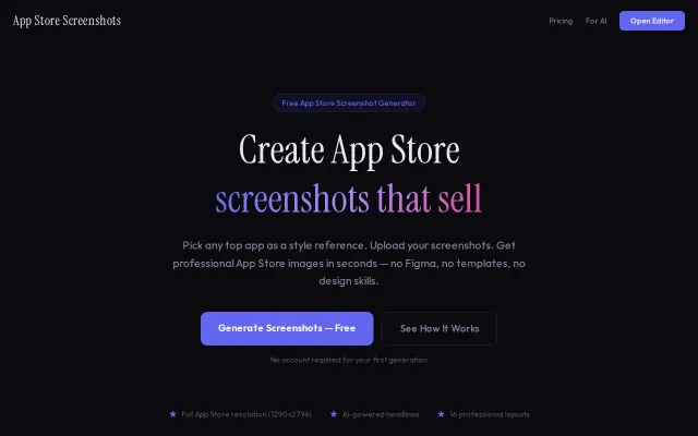 Generate App Store screenshots by matching any top app's style