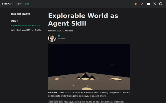 Explorable World as Agent Skill