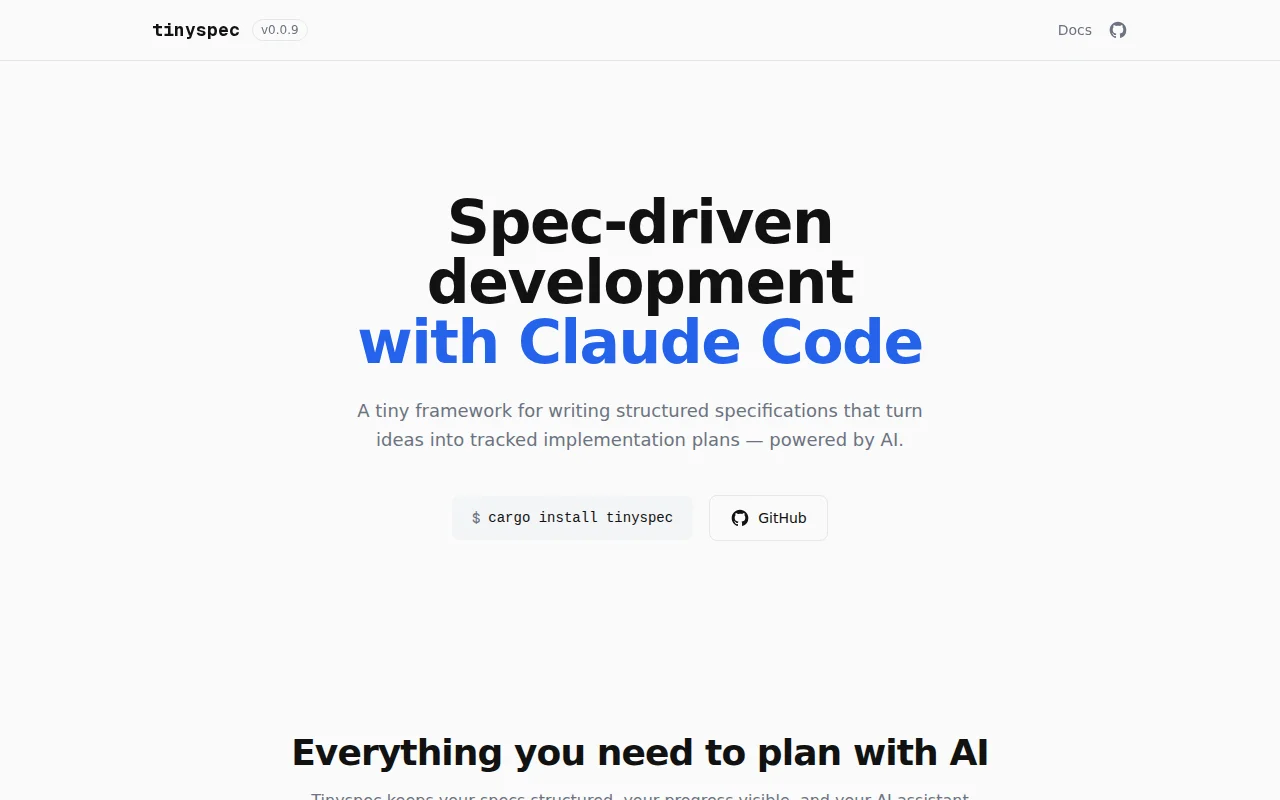 Simple spec driven development for Claude