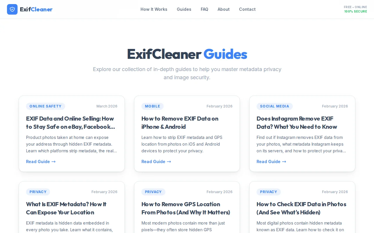 Free Guides to Understand and Remove EXIF Metadata from Images