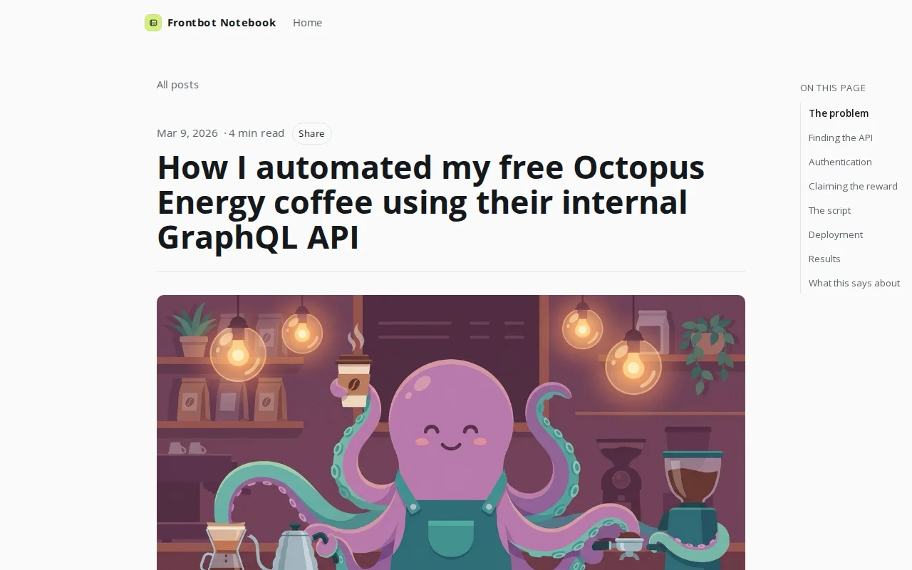 Free Coffee via Octopus Energy's Internal GraphQL API