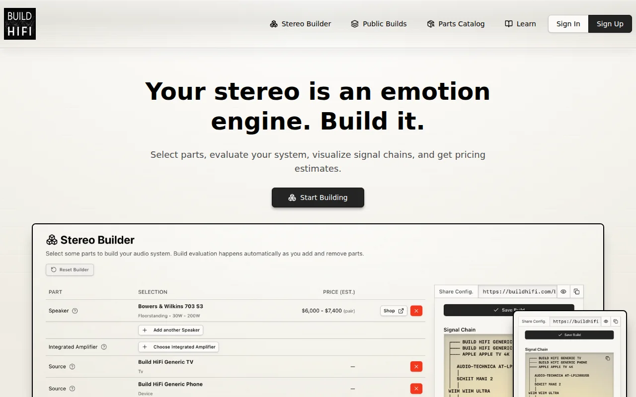 BuildHiFi – PC Part Picker for Home Stereos