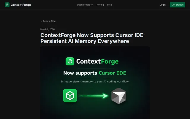 ContextForge now supports Cursor IDE – persistent AI memory
